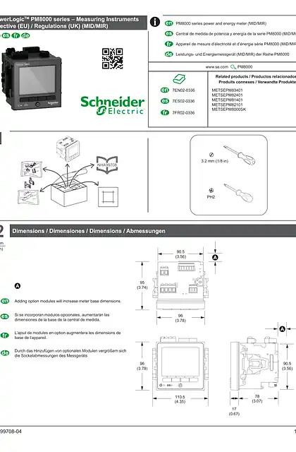 schneider施耐德PowerLogic PM82401 安装说明